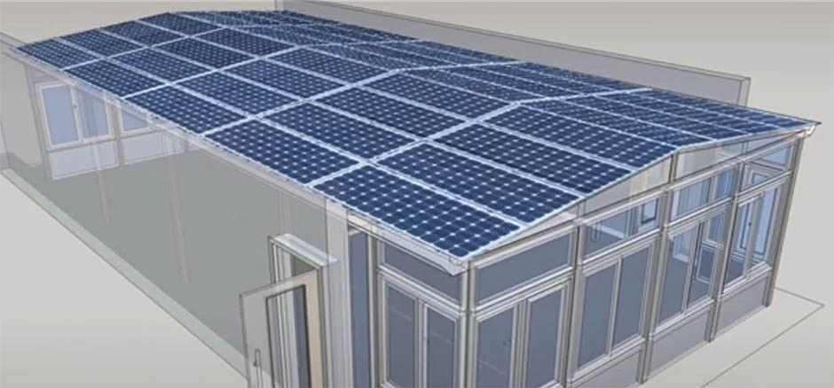 Zinc Al Mg Steel Dej Gutter Rau PV Solar Chaw Nres Tsheb ntawm Sun Room5
